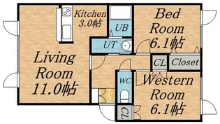 桜花壱番館【101号室】の間取り