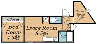 ポデュームコトニ【401号室】の間取り