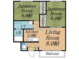 向陽荘B【101号室】の間取り