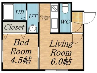 リーフコート24軒【201号室】の間取り