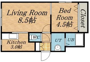 CHISE発寒南【3階】の間取り