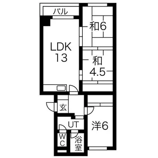 ドミ西野【4階】の間取り