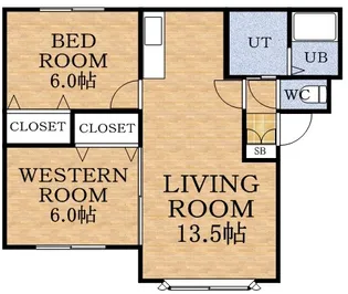 モデュロール西野Ⅰ【203号室】の間取り