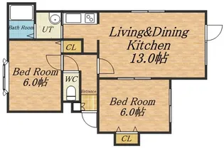 モデュロール山の手【2階】の間取り