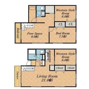 GLEBE西野【1階】の間取り