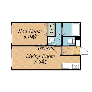 RUGGER西町【4階】の間取り