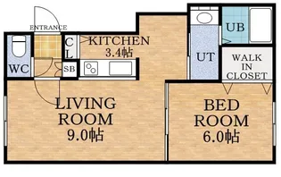 グランメールウエスト【1階】の間取り
