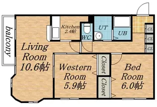ノーブルコート宮の沢【202号室】の間取り