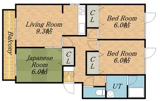 グレープヒル富丘Ⅰ【2階】の間取り