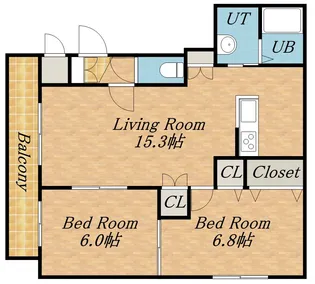 ライフ新発寒3・1【4階】の間取り