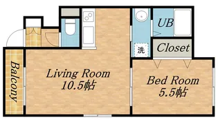 1LDKの間取り画像