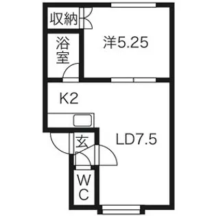 プラタナス曙A棟【102号室】の間取り
