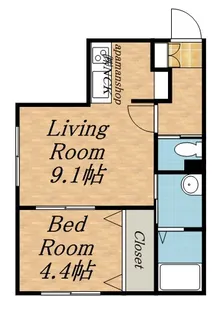 フェリーチェ琴似【4階】の間取り