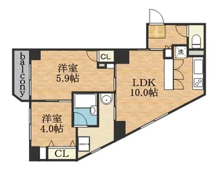 ファンシー西町【5階】の間取り