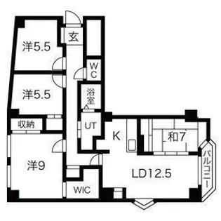 エクセルシュール二十四軒【4階】の間取り