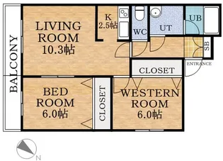 プレステージ琴似【401号室】の間取り