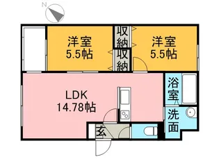 ラ・カーサフェリーチェ発寒【1階】の間取り