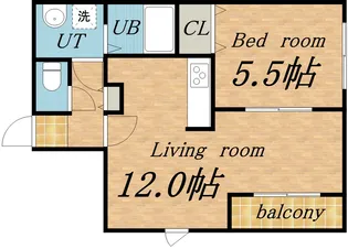 グランメゾン西町【202号室】の間取り