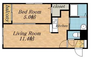 ラ・カーサ・フェリーチェ琴似【405号室】の間取り