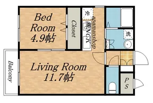 ラウレア八軒【2階】の間取り