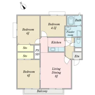 ウィンディアⅠ【201号室】の間取り