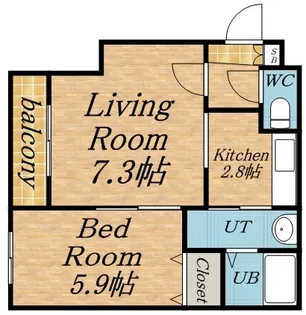 ヴィラ・コンフォート琴似【4階】の間取り