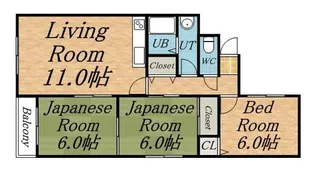 北海道札幌市西区山の手四条8丁目【マンション】の間取り