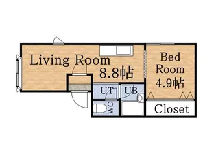 レッツリブ西野【2階】の間取り