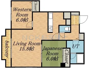 ブリッジ山の手【4階】の間取り