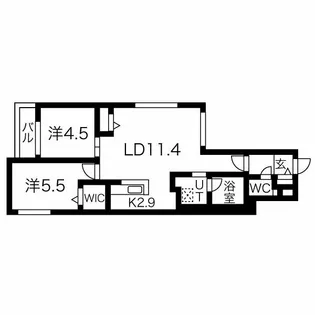 ブランシャールALAIN琴似【2階】の間取り