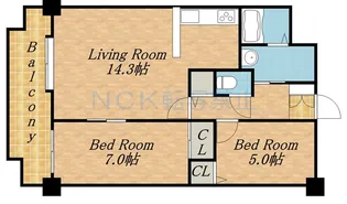 ブリーズ宮の沢【702号室】の間取り