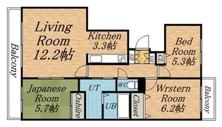 ロイヤルシャトー発寒【605号室】の間取り