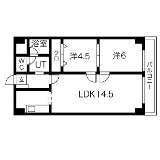 M16マンション【4階】の間取り