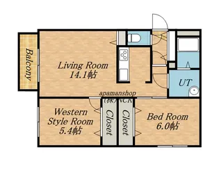WEST PUERTA(ウエストプエルタ)【1階】の間取り