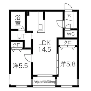 Blanc Vert NISHINO(ブランヴェール西野)【2階】の間取り