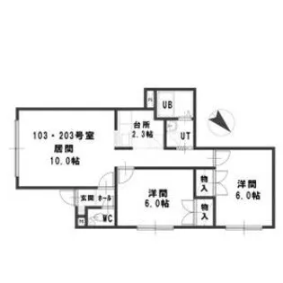 ルミエール福井10【2階】の間取り