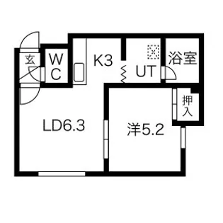 プライムハウス琴似【202号室】の間取り