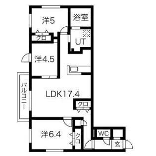 CREARESIDENCE発寒南【3階】の間取り