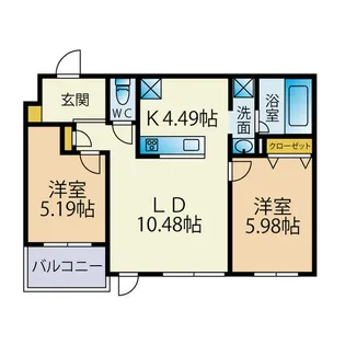 PORTEーBONHEUR【5階】の間取り