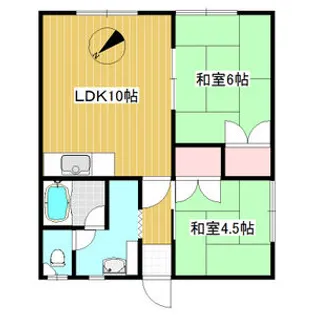 ハイツ八軒【201号室】の間取り