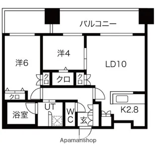 2LDKの間取り画像