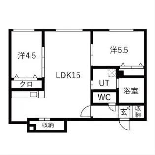 2LDKの間取り画像