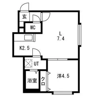 アウルの杜宮の沢【206号室号室】の間取り