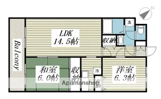 サンハイツ丸果【203号室】の間取り