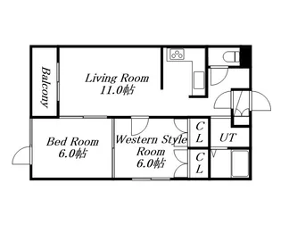 カールトンハウス【0205号室】の間取り