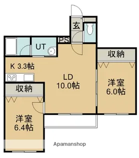 2LDKの間取り画像