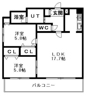 ハイムエルデZW【7階】の間取り