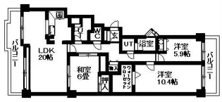 グランヴィスタ円山公園【206号室】の間取り