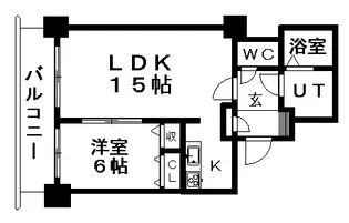 ティアラタワー中島倶楽部【19階】の間取り