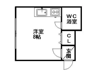 PETIT CUBEープチキューブ【1C号室】の間取り